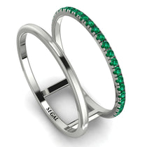 Thin Double Emerald Band Ring - Morgan No. 6 image 1