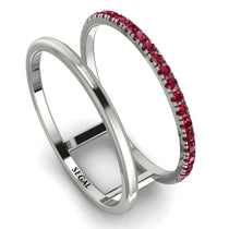 Thin Double Ruby Band Ring - Morgan No. 12 image 1