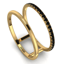 Custom Thin Double Black Diamond Band Ring - Morgan No. 700 image 1