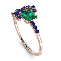 Princess Cut Mix Emerald Ring - Mya No. 65 image 1