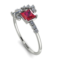 Princess Cut Mix Ruby Ring - Mya No. 12 image 1
