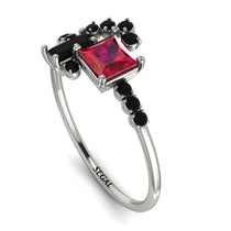 Princess Cut Mix Ruby Ring - Mya No. 42 image 1