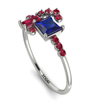 Princess Cut Mix Sapphire Ring - Mya No. 60 image 1