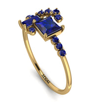 Princess Cut Mix Sapphire Ring - Mya No. 73 image 1
