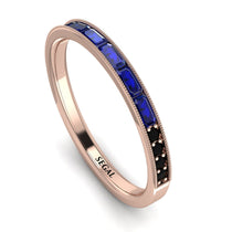 Emerald Cut Sapphire Milgrain Eternity Ring - Teagan No. 44 image 1