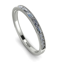Emerald Cut Diamond Milgrain Eternity Ring - Teagan No. 3 image 1