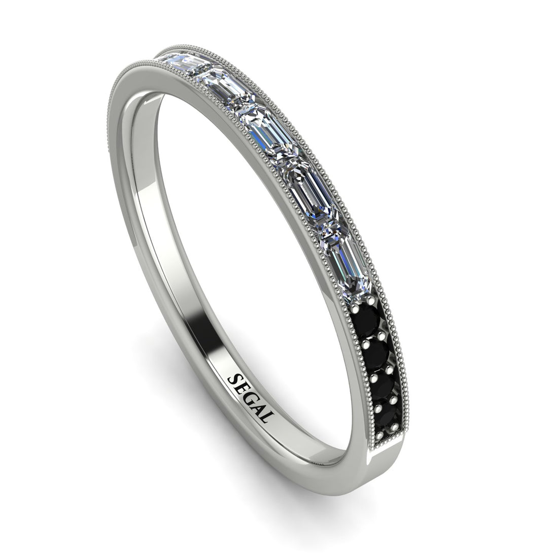 Emerald Cut Diamond Milgrain Eternity Ring - Teagan No. 33
