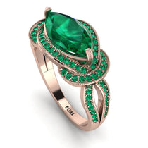 Milgrain Marquise Emerald Engagement Ring - Marley No. 20 image 1