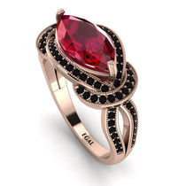 Milgrain Marquise Ruby Engagement Ring - Marley No. 41 image 1