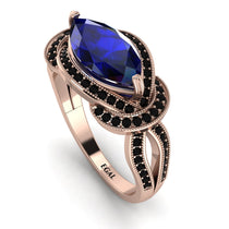 Milgrain Marquise Sapphire Engagement Ring - Marley No. 44 image 1