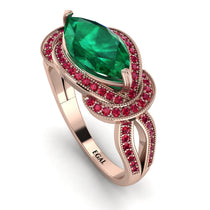 Milgrain Marquise Emerald Engagement Ring - Marley No. 50 image 1