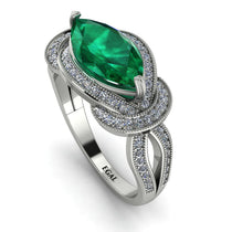 Milgrain Marquise Emerald Engagement Ring - Marley No. 6 image 1