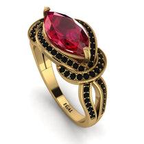 Milgrain Marquise Ruby Engagement Ring - Marley No. 40 image 1
