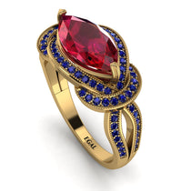Milgrain Marquise Ruby Engagement Ring - Marley No. 70 image 1