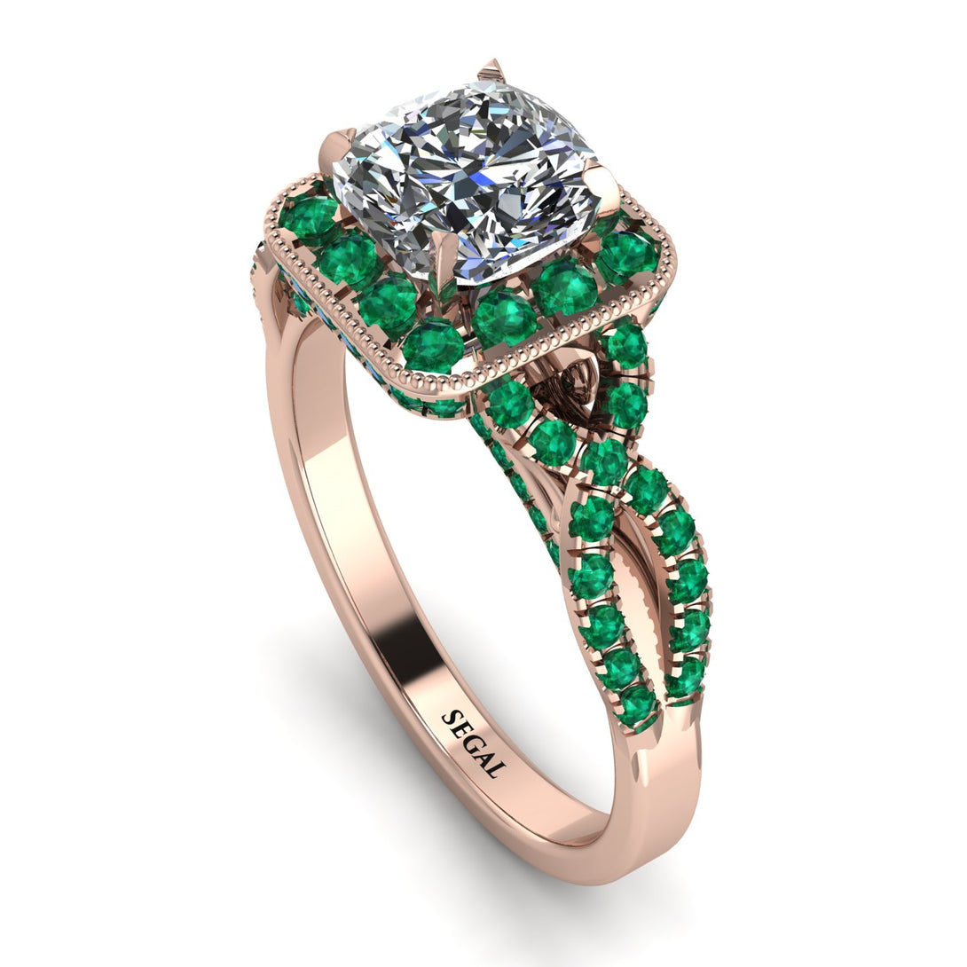 Cushion Cut Diamond Milgrain Engagement Ring - Adelyn No. 17
