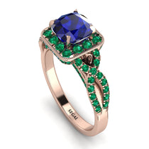Cushion Cut Sapphire Milgrain Engagement Ring - Adelyn No. 29 image 1