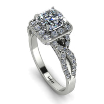 Cushion Cut Diamond Milgrain Engagement Ring - Adelyn No. 3 image 1