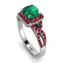 Cushion Cut Emerald Milgrain Engagement Ring - Adelyn No. 51