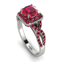 Cushion Cut Ruby Milgrain Engagement Ring - Adelyn No. 57 image 1