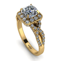 Cushion Cut Diamond Milgrain Engagement Ring - Adelyn No. 1 image 1