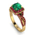 Cushion Cut Emerald Milgrain Engagement Ring - Adelyn No. 49 image 1