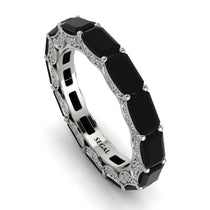 Eternity Emerald Hidden Black Diamonds Band - Ember No. 9 image 1