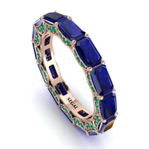 Eternity Emerald Hidden Sapphires Band - Ember No. 29 image 1