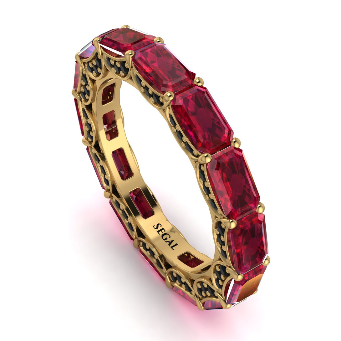 Eternity Emerald Hidden Rubys Band - Ember No. 40