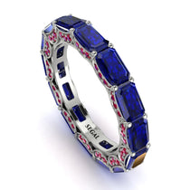 Eternity Emerald Hidden Sapphires Band - Ember No. 60 image 1
