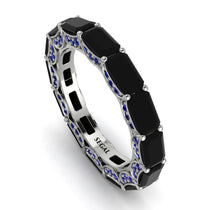 Eternity Emerald Hidden Black Diamonds Band - Ember No. 69 image 1