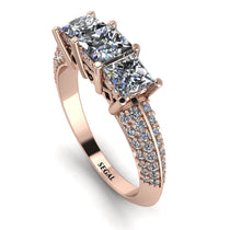 3 Stones Princess Diamond Ring - Rebecca No. 2 image 1