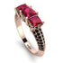 3 Stones Princess Ruby Ring - Rebecca No. 41