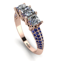 3 Stones Princess Diamond Ring - Rebecca No. 62 image 1