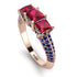 3 Stones Princess Ruby Ring - Rebecca No. 71