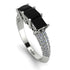 3 Stones Princess Black Diamond Ring - Rebecca No. 9