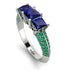 3 Stones Princess Sapphire Ring - Rebecca No. 30