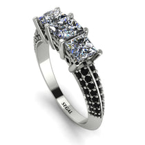 3 Stones Princess Diamond Ring - Rebecca No. 33 image 1