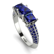 3 Stones Princess Sapphire Ring - Rebecca No. 75 image 1