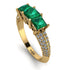 3 Stones Princess Emerald Ring - Rebecca No. 4