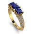 3 Stones Princess Sapphire Ring - Rebecca No. 13