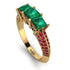 3 Stones Princess Emerald Ring - Rebecca No. 49