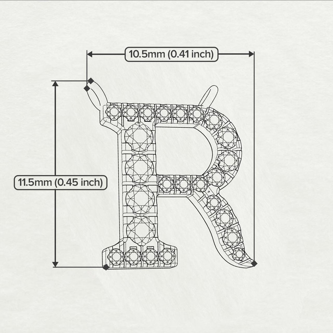 Diamond Gold Initial Necklace - R
