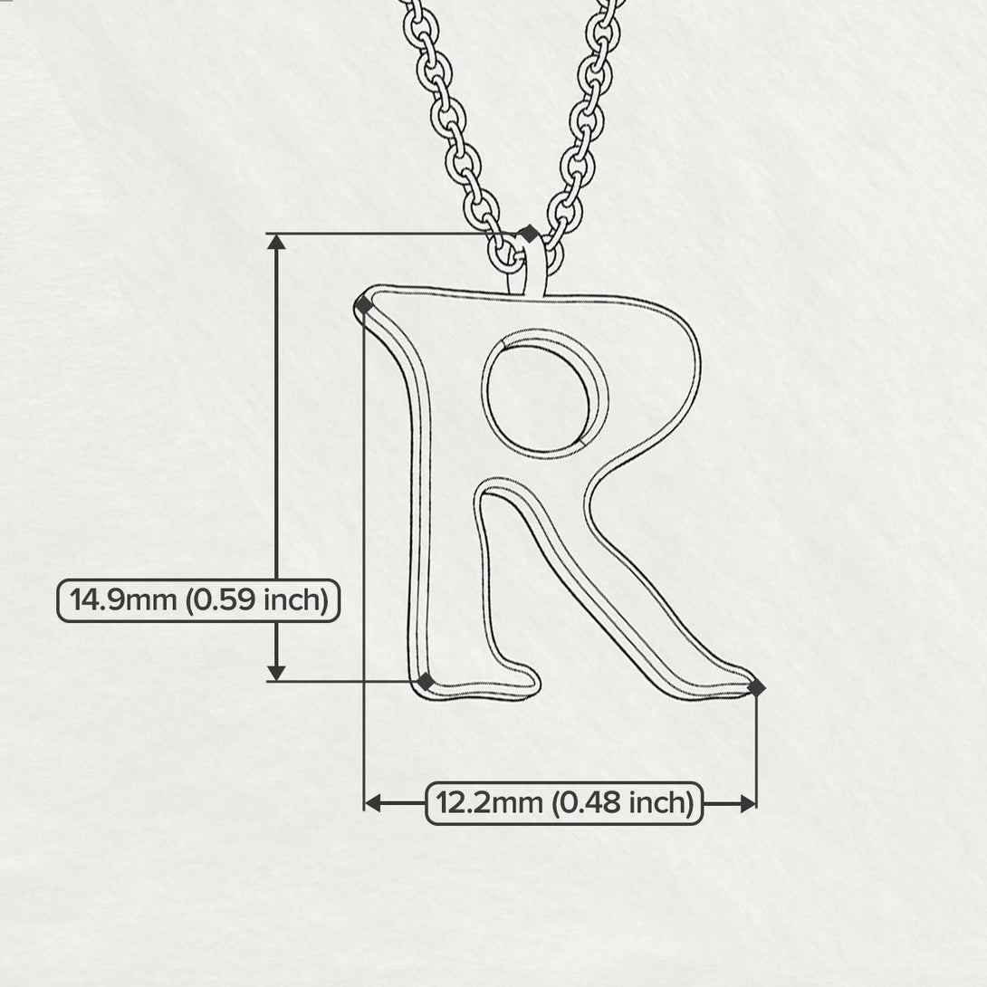 R - Letter Name Necklace Initial Necklace