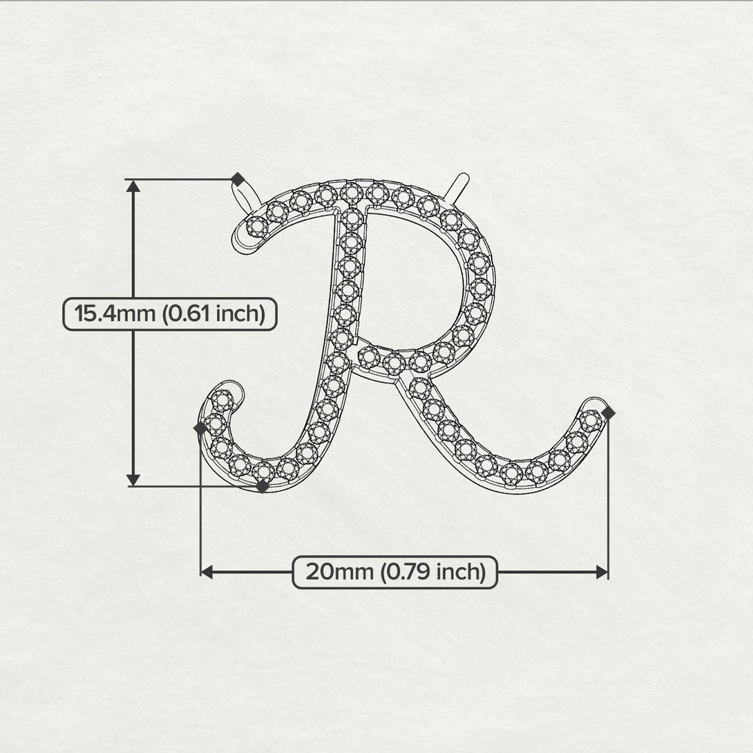 Black Diamond Gold Letter Necklace - R