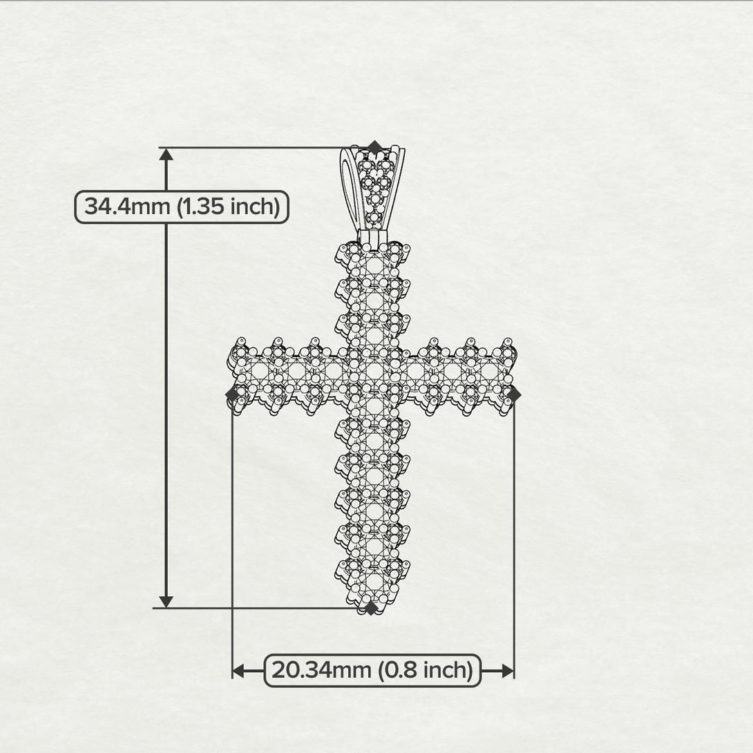 Glamorous Sapphire Cross Pendant - Raymond No. 13