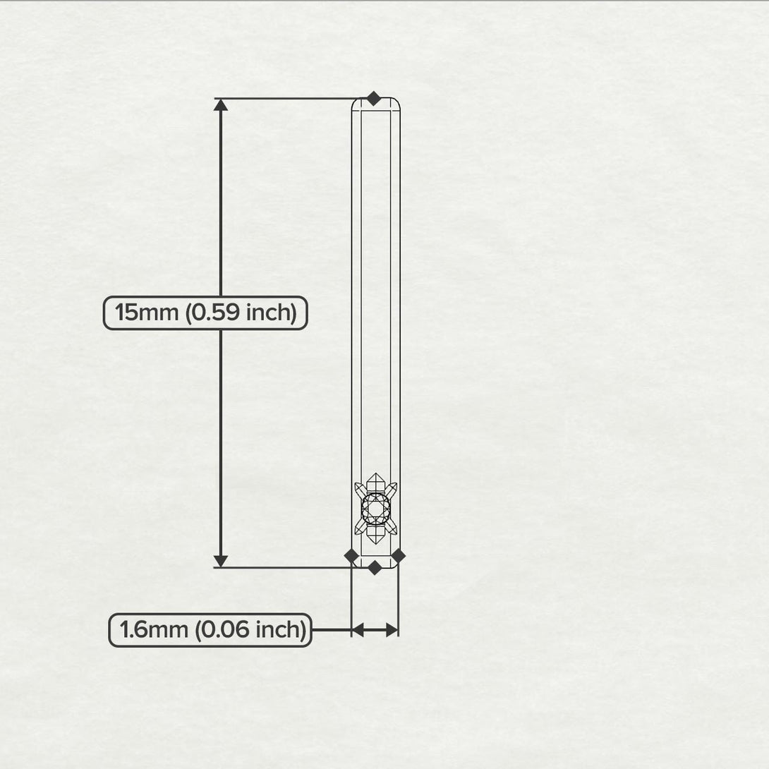 Stick Diamond Stud Earrings - Remy No. 2