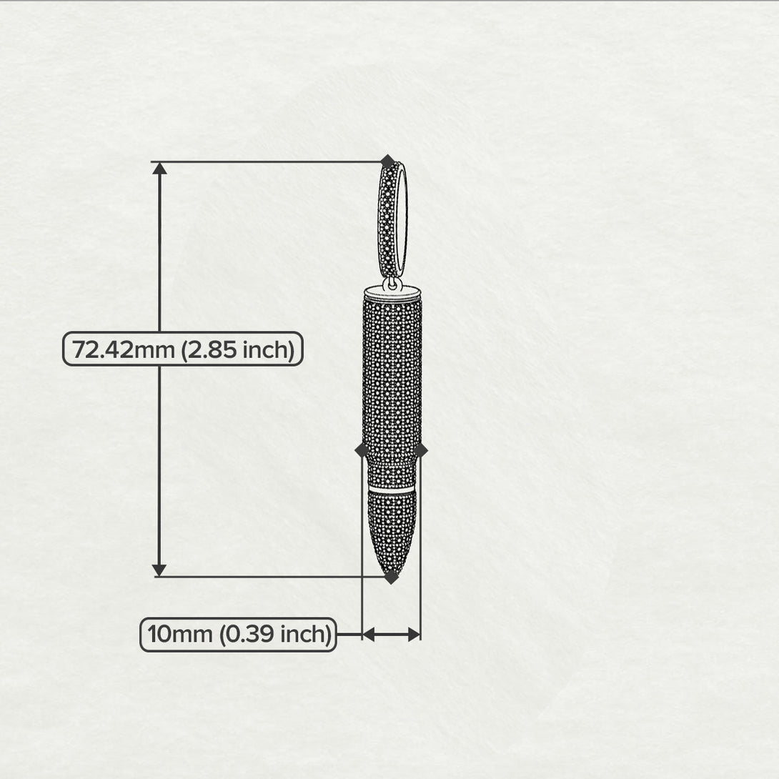 Men Bullet Sapphire Pendant - Richard No. 14