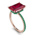 Hidden Halo Emerald Cut Ruby Engagement Ring - Melodi No. 26