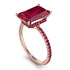 Hidden Halo Emerald Cut Ruby Engagement Ring - Melodi No. 56