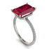 Hidden Halo Emerald Cut Ruby Engagement Ring - Melodi No. 12